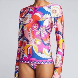 NWT Tina Turk Sevilla Long Sleeve Swim Top